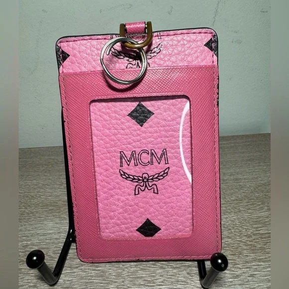 MCM lanyard/Cardholder in Visestos, pink - Picture 3 of 15